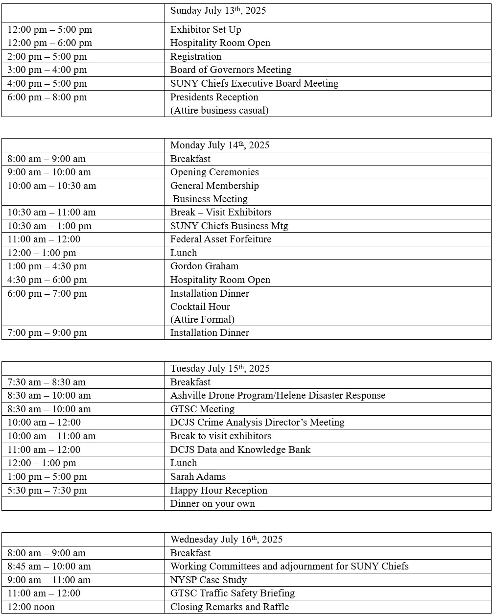 Agenda Agenda