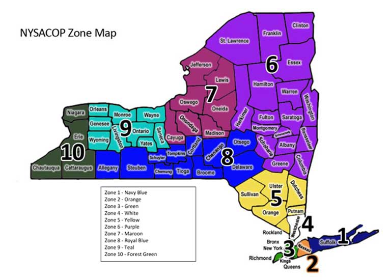 NYSACOP Zone Map